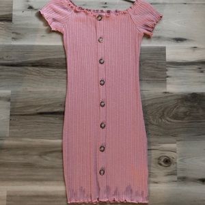 Off the shoulder body con dress